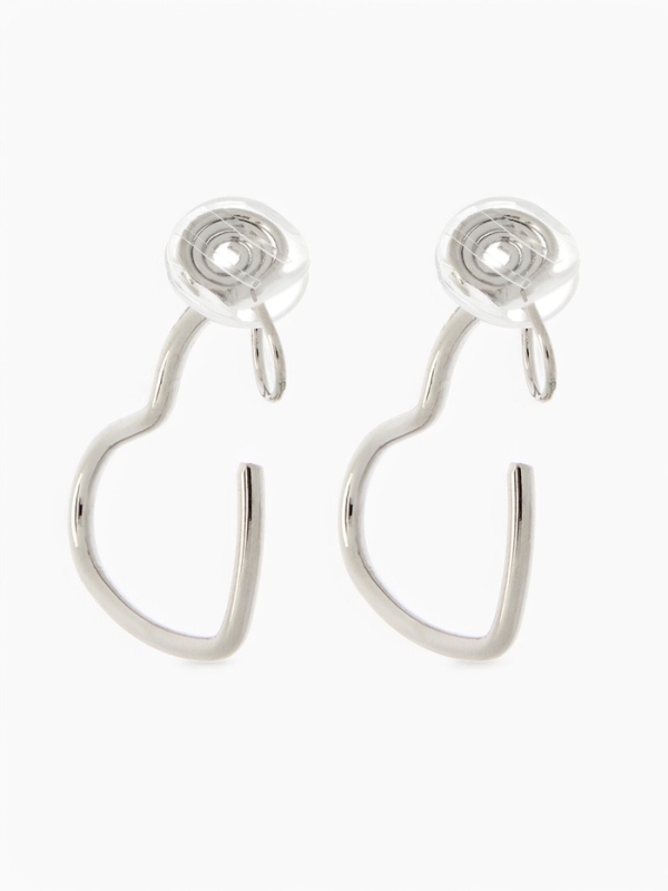 Клипсы «Тренд» сердце, цвет серебро