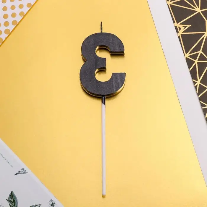 Свеча для торта, цифра &laquo;3&raquo;, 11,5 х 2,3 см