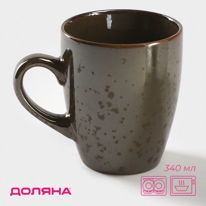 Кружка керамическая Доляна «Норди», 340 мл, цвет коричневый Кружка керамическая Доляна «Норди», 340 мл, цвет коричневый