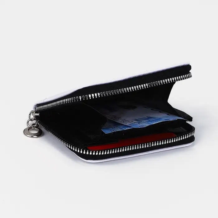 Кошелёк &laquo;Аниме взгляд&raquo; на молнии, отдел для карт, для монет, белый