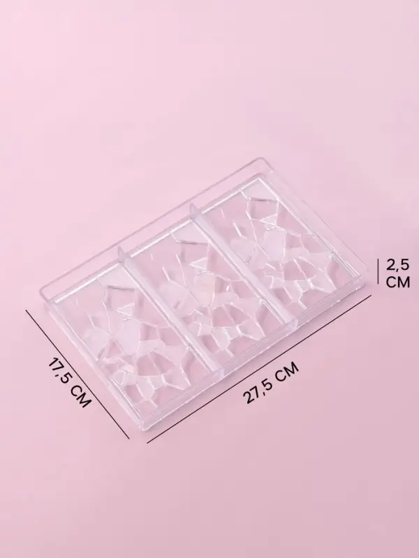 Форма для шоколада KONFINETTA &laquo;Сплит&raquo;, пластик, 27.5&times;17.5&times;2.5 см, 3 ячейки 15.3&times;7.5&times;0.8 см, прозрачная