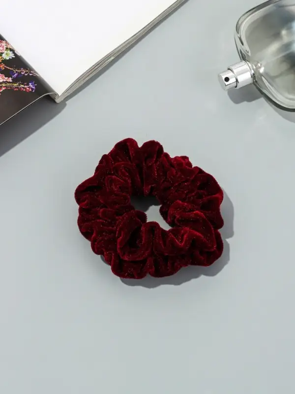 Резинка для волос «Орбита», джемма бархат, 10 см, бордовая