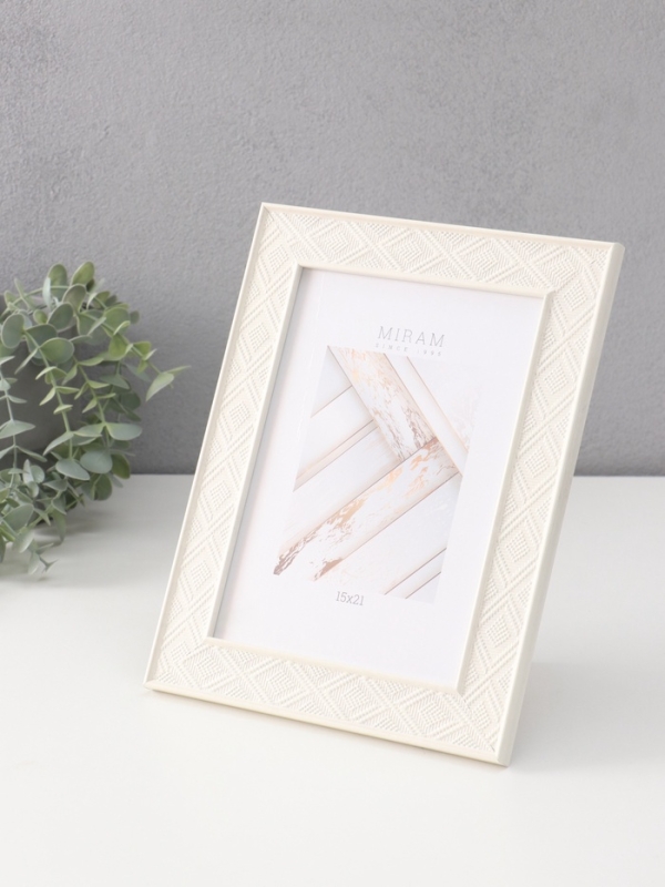 Фоторамка пластик Фоторамка пластик "МИРАМ" 15х21 см, бежевый