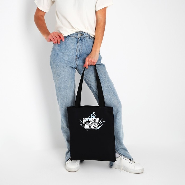 Шопер «Аниме» 35х0.5х40 см, отд без молнии, без подклада, чёрный Шопер «Аниме» 35х0.5х40 см, отд без молнии, без подклада, чёрный