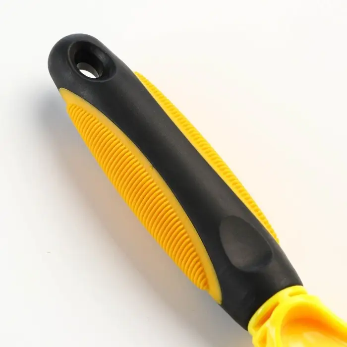 Инструмент для стриппинга, 23&times;12 см, двухсторонний, частые зубцы, 23&times;12 см, жёлтый