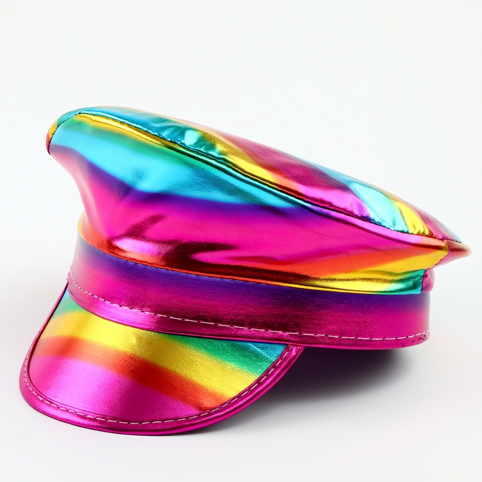 Карнавальная шляпа «Фуражка» радужная, с пайетками, р. 56–58 Карнавальная шляпа «Фуражка» радужная, с пайетками, р. 56–58