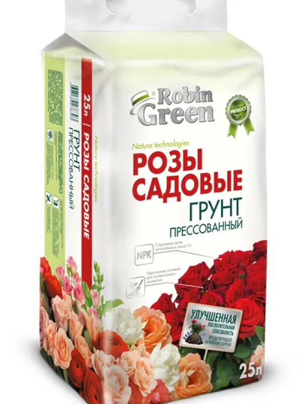 Грунт прессованный для садовых роз &laquo;Робин Грин&raquo;, 25 л