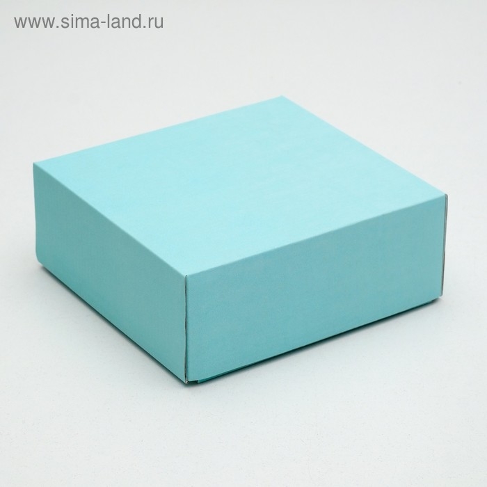 Коробка сборная, крышка-дно, голубая, 14,5 х 14,5 х 6 см Коробка сборная, крышка-дно, голубая, 14,5 х 14,5 х 6 см