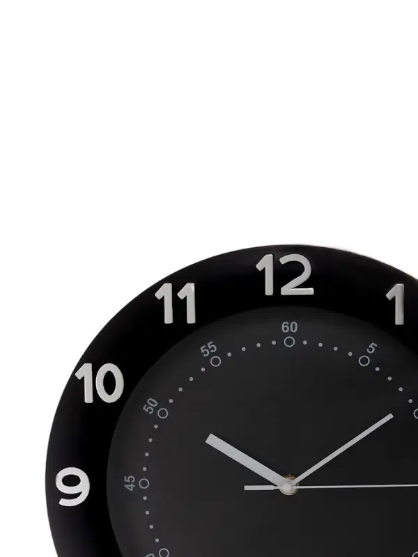 Часы настенные интерьерные, бесшумные, плавный ход, d=32 см, внутренний d=23.7 см, чёрные