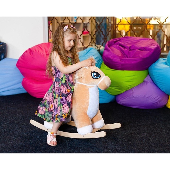 Качалка «Лошадка: Звёздочка», музыкальная, цвет бежевый, цвет звёзд МИКС Качалка «Лошадка: Звёздочка», музыкальная, цвет бежевый, цвет звёзд МИКС