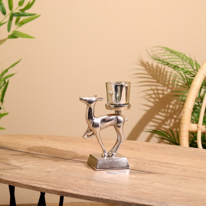 Подсвечник Подсвечник "Оленёнок" алюминий 11х8х17 см