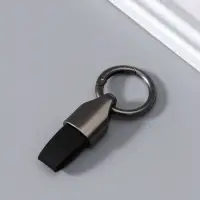 Брелок для ключей Cartage, на ремешке, чёрный хром 3,5х8 см