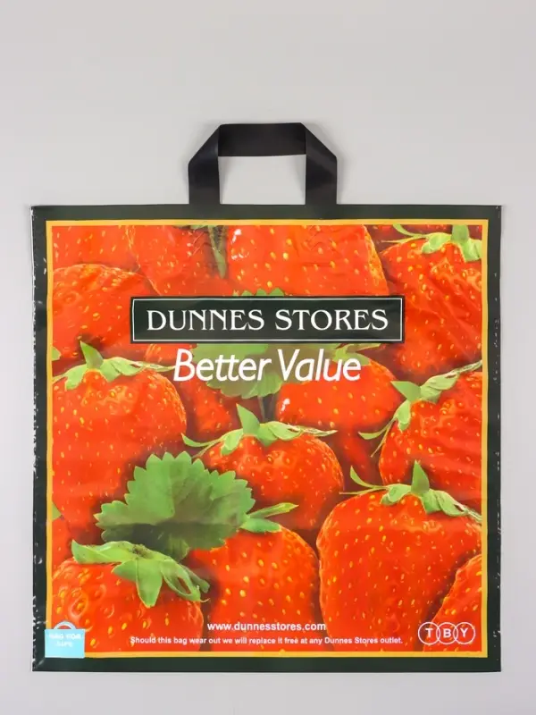 Пакет &laquo;Клубника&raquo;, полиэтиленовый с петлевой ручкой, 45&times;45 + 3 см, 60 мкм