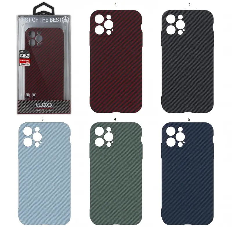 Чехол iPh 12 Pro Luxo Carbon Matte