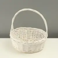 Набор корзин из 3 шт, 35х35х14/35 см, 30х30х12,5/30 см, 25х25х11/25 см, белый, ива