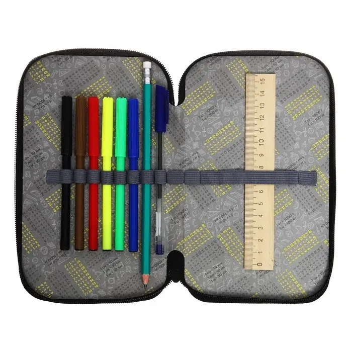 Пенал 2 секции, 125 х 205 мм, с наполнением 23 предмета, Calligrata Пенал 2 секции, 125 х 205 мм, с наполнением 23 предмета, Calligrata "Пиксели" ламинированный картон, 30П26/2/set