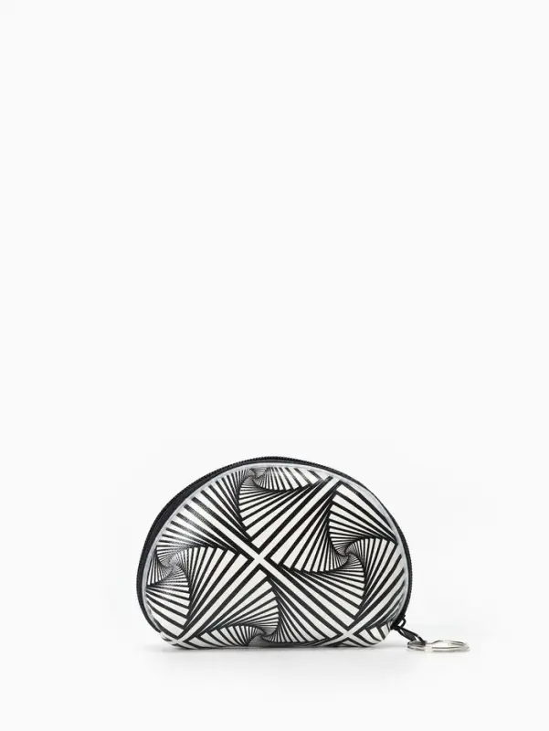 Кошелёк-монетница на молнии 9.5&times;3&times;7.5 см, с монохромным принтом, МИКС