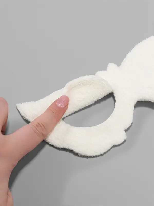 Маска для области вокруг глаз, с резинкой, 19.5×9.5 см, белая