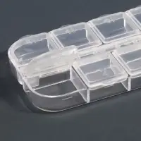 Органайзер для хранения мелочей, 12 ячеек с номерами, 13×5.3×1.3 см, прозрачный