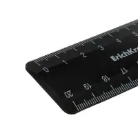 Линейка 20 см ErichKrause Classic, черная, флоупак