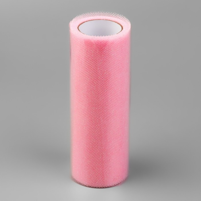 Фатин с глиттером, 15 см, 11 ± 1 г/кв.м, 9 ± 0,5 м, цвет розовый №10 Фатин с глиттером, 15 см, 11 ± 1 г/кв.м, 9 ± 0,5 м, цвет розовый №10