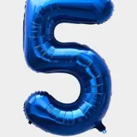 Воздушный шар фольгированный 40" &laquo;Цифра 5&raquo;, темно-синий