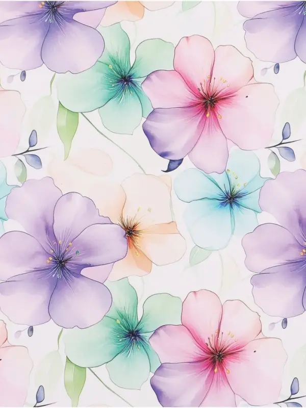 Бумага упаковочная глянцевая &laquo;Цветы&raquo;, 70 &times; 100 см