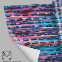 Бумага упаковочная глянцевая &laquo;Машинки&raquo;, 70&times;100 см
