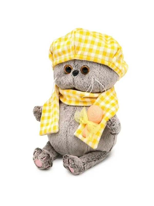Мягкая игрушка &laquo;Кот Басик BABY в берете и шарфе в клетку&raquo;, 20 см
