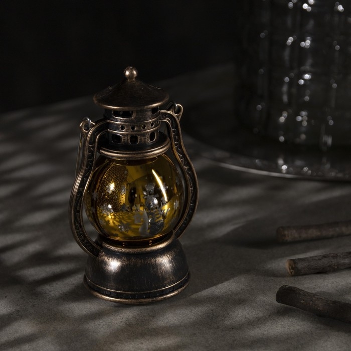 Светодиодная фигура «Фонарь со снеговиком» 8 × 12 × 6 см, пластик, батарейки AG13х3 (в комплекте), свечение тёплое белое