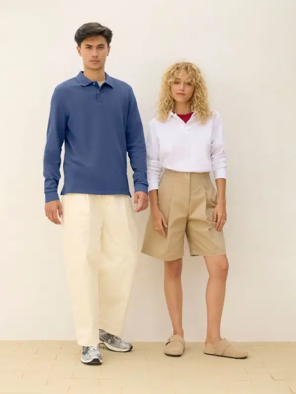 Рубашка поло унисекс с длинным рукавом Pacific LSL, кобальт (темно-синяя), размер XS