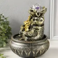 Фонтан настольный от сети, подсветка "Богиня Дурга" 16х16х22 см