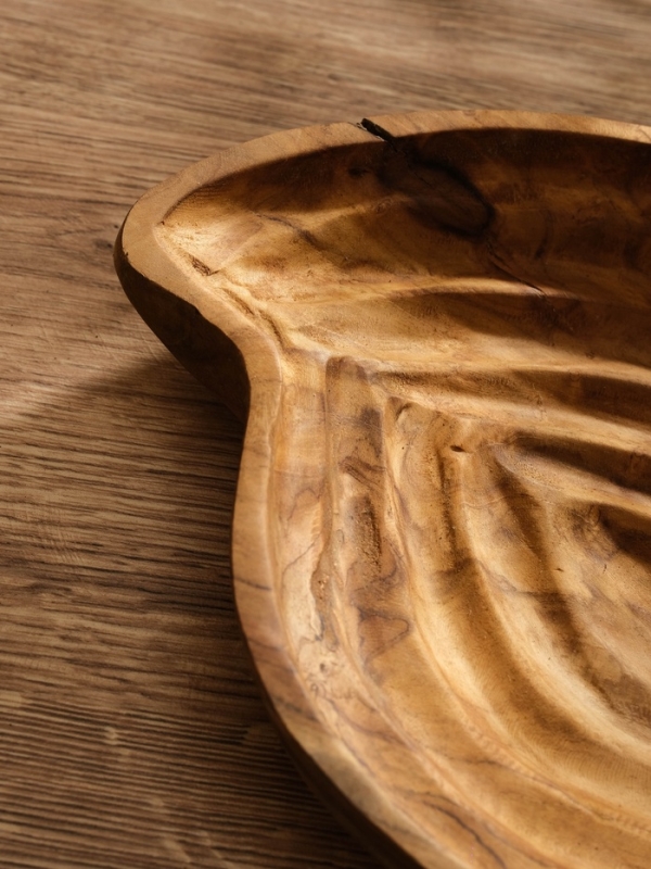 Тарелка "Древесная кора" дерево Джати, 28х21х5 см, цв. коричневый