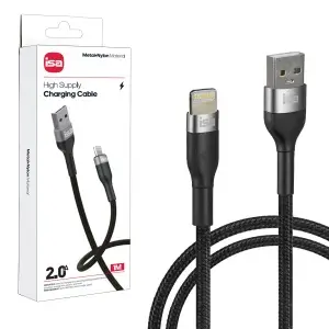 Кабель USB на Lightning 1m 2A BX-5 ISA черно-серый