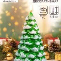 Свеча декоративная &laquo;Ёлочка&raquo;, 7.5&times;4.5 см, 3 ч, 25 г, зелёная