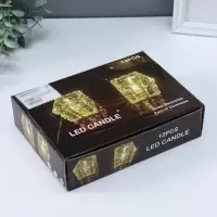 Светодиодная свеча LED - ночник RISALUX &laquo;В кубе&raquo;, 3&times;LR1130, прозрачный, 4.7&times;4.7&times;4.7 см