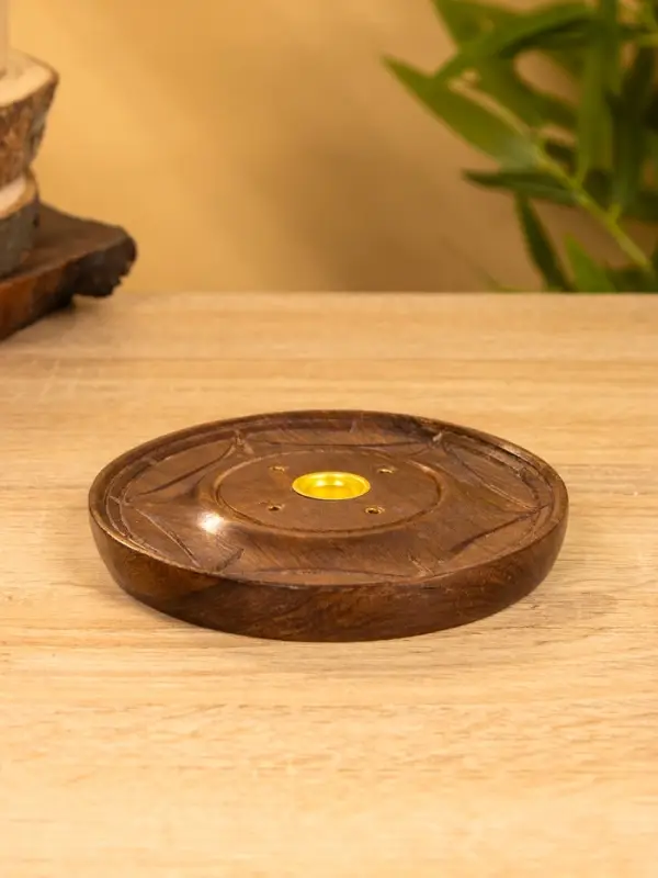 Подставка под благовония круглая, 12.5×12.5×1.5 см, дерево шишам Подставка под благовония круглая, 12.5×12.5×1.5 см, дерево шишам