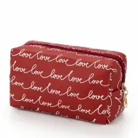 Косметичка на молнии LOVE, женская, универсальная 17.5&times;6.5&times;10 см, бордовая