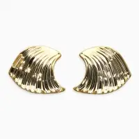 Серьги пластик "Волна", цвет золото