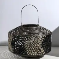 Подсвечник - фонарь на 1 свечу &laquo;Лист из лозы&raquo;, пластик, чёрно-белый, 15&times;38&times;27 см