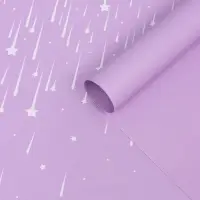 Пленка флористическая для цветов, &laquo;Звездопад&raquo;, сиреневая, 57&times;57 см
