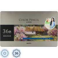 Карандаши цветные Deli липа 36 цв/наб мет.кор. 6566