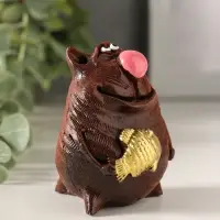 Сувенир Кот с рыбой,микс 7х5,5х6см