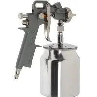 Краскораспылитель пневматический ТУНДРА, до 4 бар, сопло 1.5 мм, нижний бачок 0.75 л