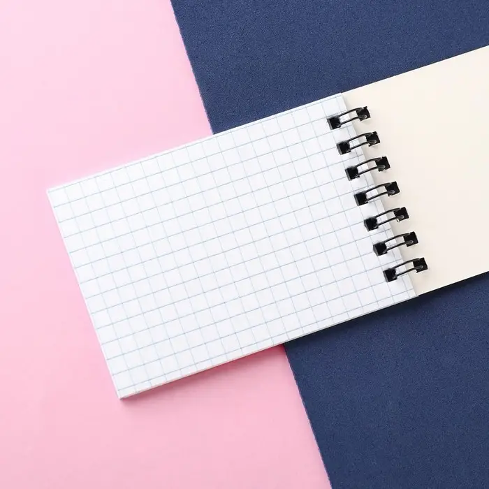 Блокнот А7, 32 листа, на гребне, 5 видов, МИКС