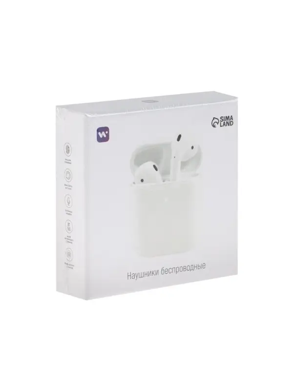 Наушники беспроводные Windigo W22, TWS, вкладыши, Bluetooth 5.0, 40/500 мАч, сенсор, белые глянцевые Наушники беспроводные Windigo W22, TWS, вкладыши, Bluetooth 5.0, 40/500 мАч, сенсор, белые глянцевые