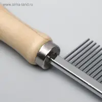 Расчёска для шерсти Wood, 17.5&times;3 см, с деревянной ручкой