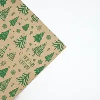 Бумага в тубусе крафтовая в рулоне &laquo;Зима&raquo;, 0.68 &times; 7 м