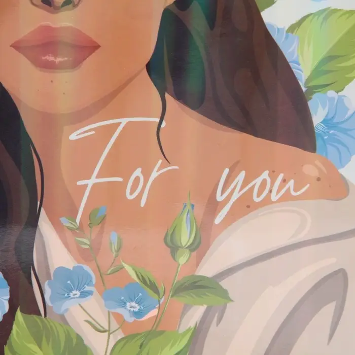 Пакет подарочный ламинированный, упаковка, «Для тебя», радужная голография, ML 23 х 27 х 11.5 см