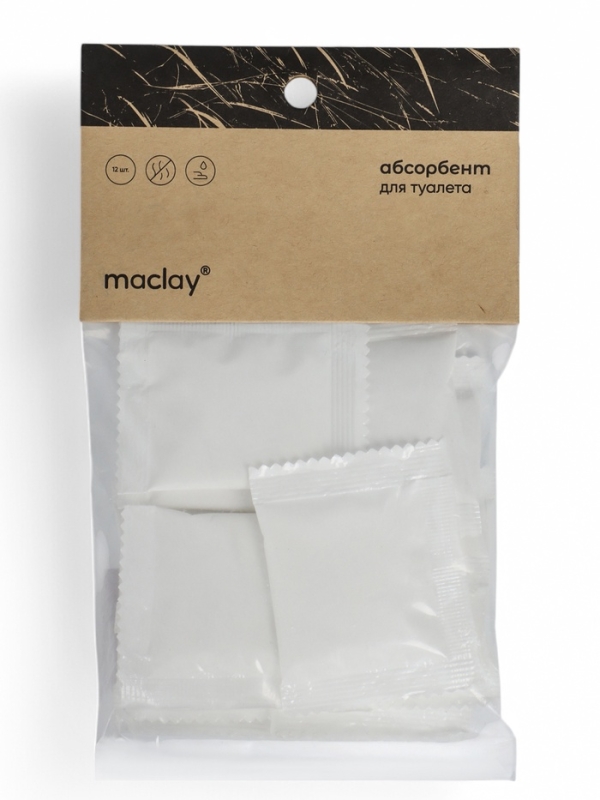 Туалет складной туристический Maclay, комплект: 15 мешков, 12 пакетов абсорбента Туалет складной туристический Maclay, комплект: 15 мешков, 12 пакетов абсорбента